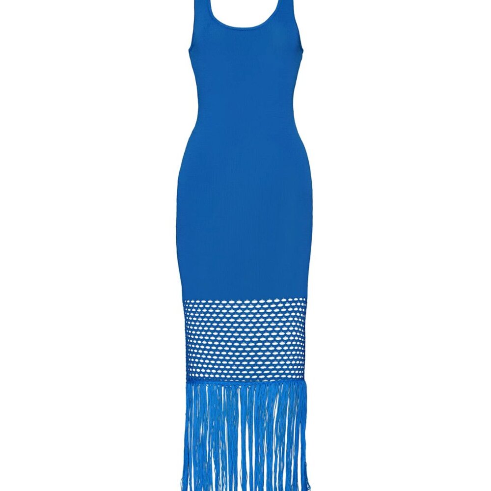 PQ Swim Cobalt Blue Fringe Maxi Dress - Picture 5 of 11